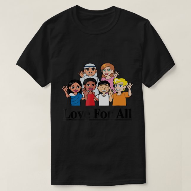 Camiseta Amor Para Todos - Unidad De Raza Multicultural Div (Diseño del anverso)