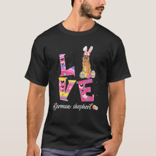 Camiseta Amor Pascua Pastor Alemán Pastor Conejo Oídos Grac