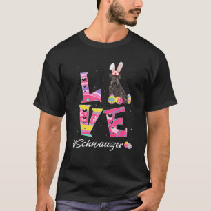 Camiseta Amor Pascua Schnauzer Bunny Ears Divertidos amante