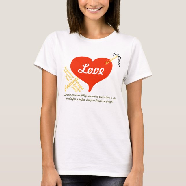 Camiseta Amor, paz - Camisas en cualquier momento (Anverso)