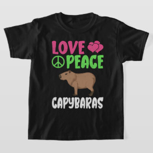 Camiseta Amor Paz Capybaras Animales Lindos Amante de los C