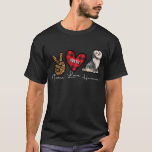Camiseta Amor Paz Cute Perro Cuadro Havanés