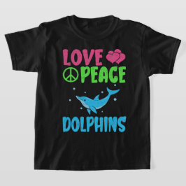 Camiseta Amor Paz Delfines Tiernos Animales Marinos Amante 