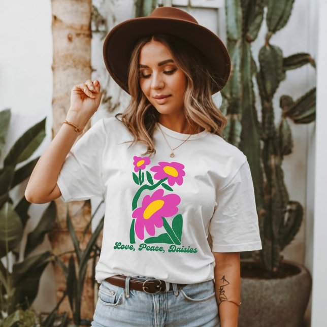 Camiseta Amor, Paz, Flor de Margaritas (Subido por el creador)
