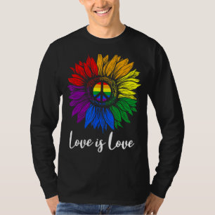 Camiseta Amor Paz Girasol Lgbt Orgullo Gay Lesbia