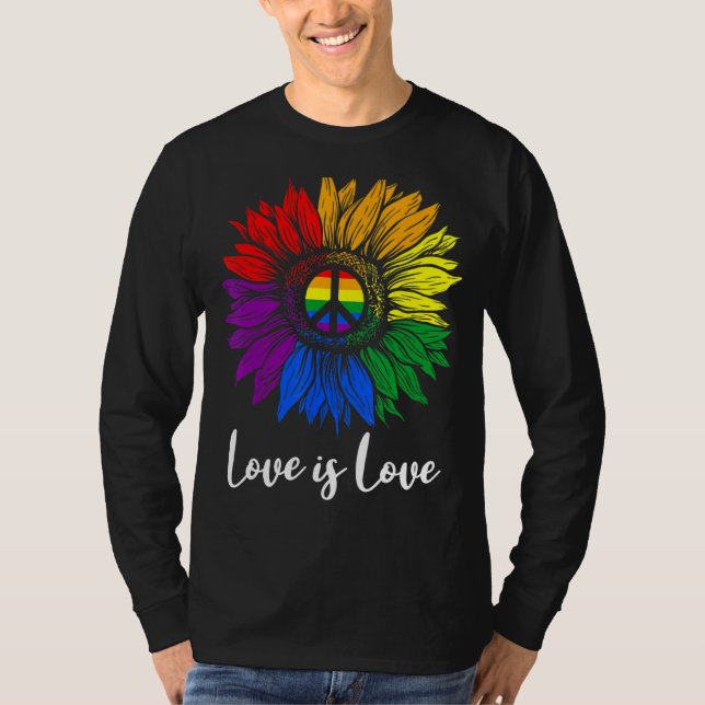 Camiseta Amor Paz Girasol Lgbt Orgullo Gay Lesbia (Anverso)