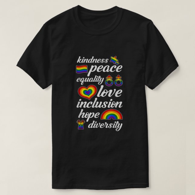 Camiseta Amor Paz Igualdad Amor Inclusión Orgullo Gay L (Diseño del anverso)