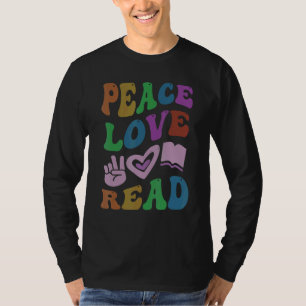 Camiseta AMOR PAZ LECTURA Retro Profesora de Alfabetización