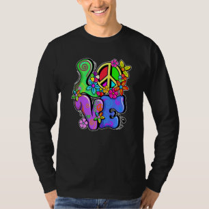 Camiseta Amor Paz Libertad 60s 70s Tie Dye Vintage Hippie