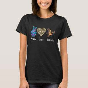 Camiseta Amor Paz Pelícano Leopardo Pájaro Tropical Animal 
