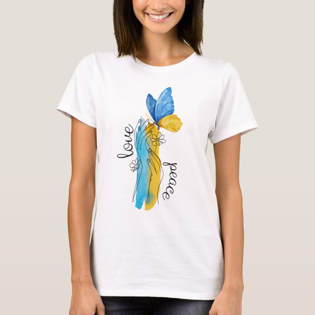 Camiseta Amor, Paz Ucrania, (Anverso)