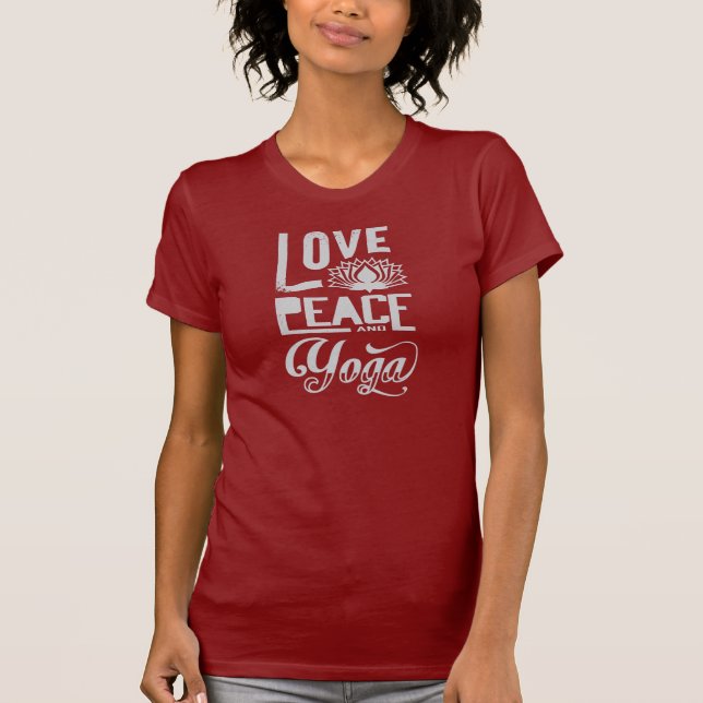 Camiseta Amor, paz y yoga (Anverso)