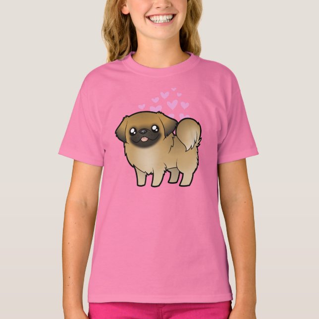 Camiseta Amor pekingés (corte de cachorro) (Anverso)