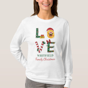 Camiseta AMOR Perro Navidad Personalizada Coincidente Famil