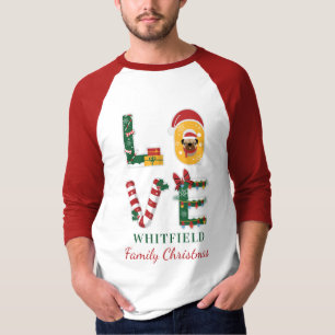 Camiseta AMOR Perro Navidad Personalizada Combinación Famil