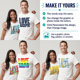 Camiseta Amor Personalizado Acepta Relleno Gráfico/Foto 
