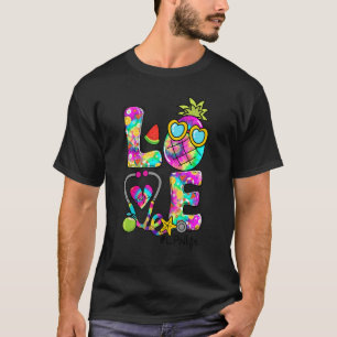 Camiseta Amor Piña Stethoscope Tejer Tye Vida Lpn Verano