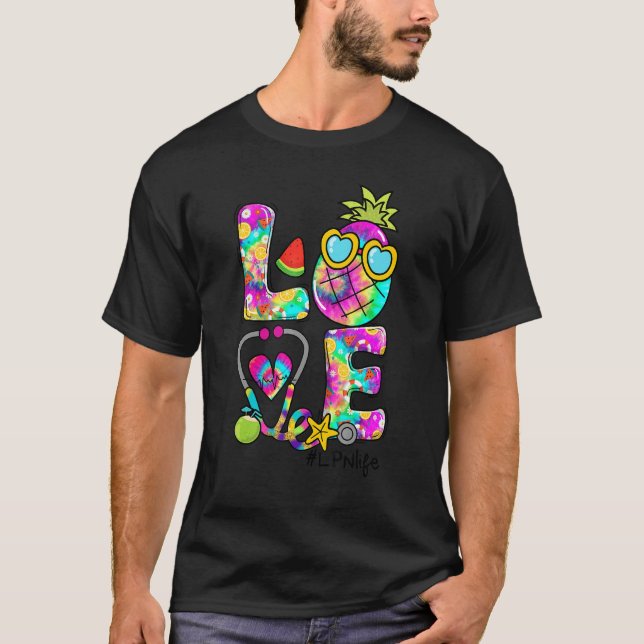 Camiseta Amor Piña Stethoscope Tejer Tye Vida Lpn Verano (Anverso)