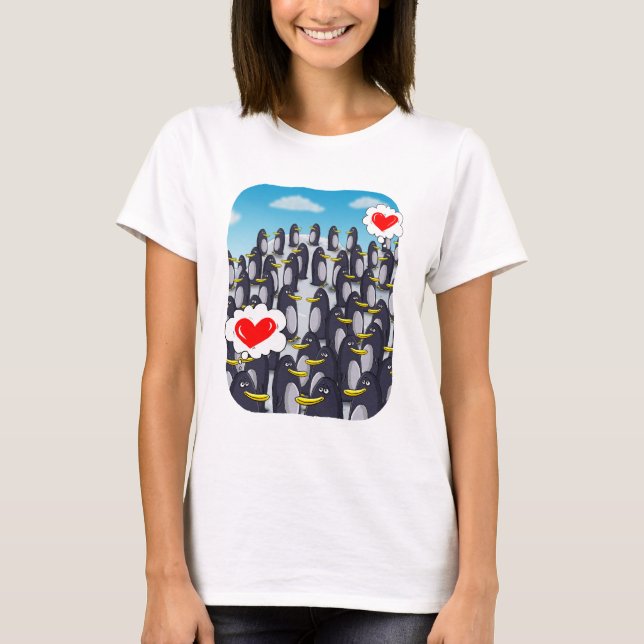 Camiseta Amor pingüino por San Valentín (Anverso)