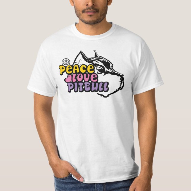Camiseta Amor Pitbull, BSL anti de la paz (Anverso)