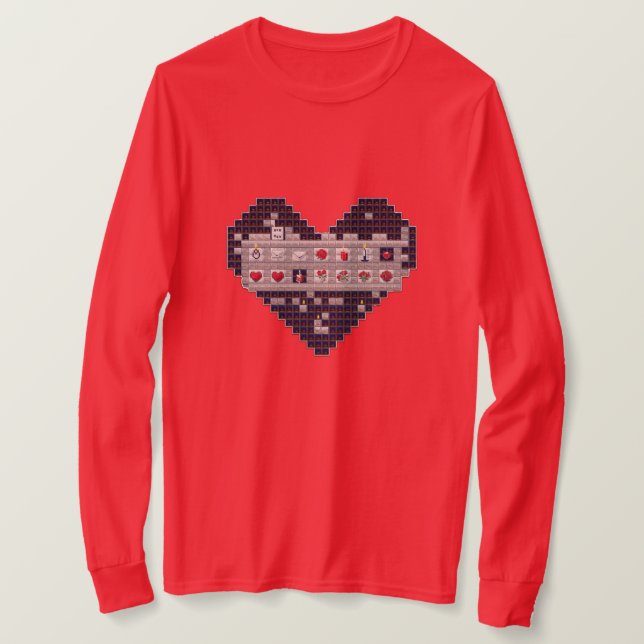 Camiseta Amor Pixelado (Anverso del diseño)
