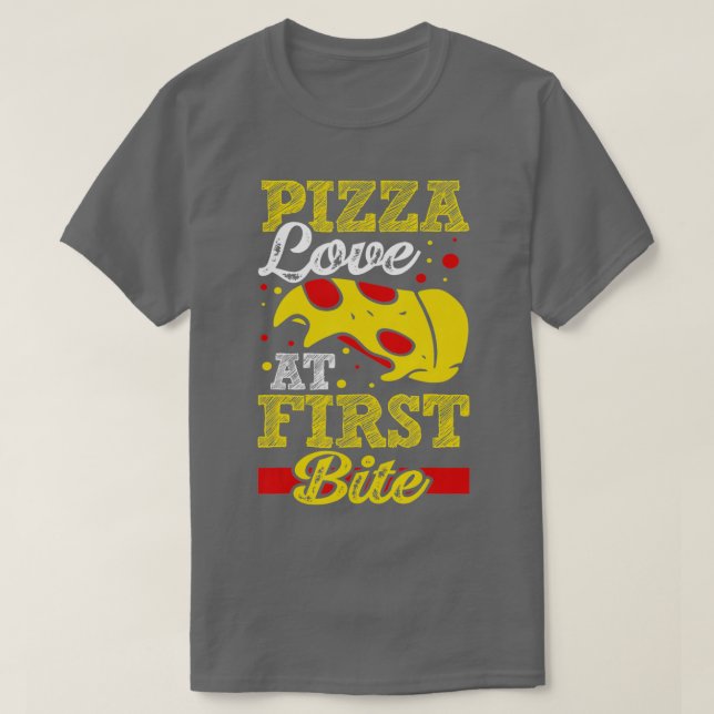 Camiseta Amor Pizza Al Primer Bite (Diseño del anverso)