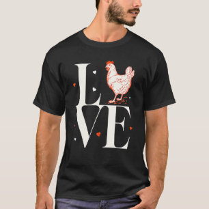 Camiseta Amor Pollitos Otoño Granjero Gráfico de Pollo