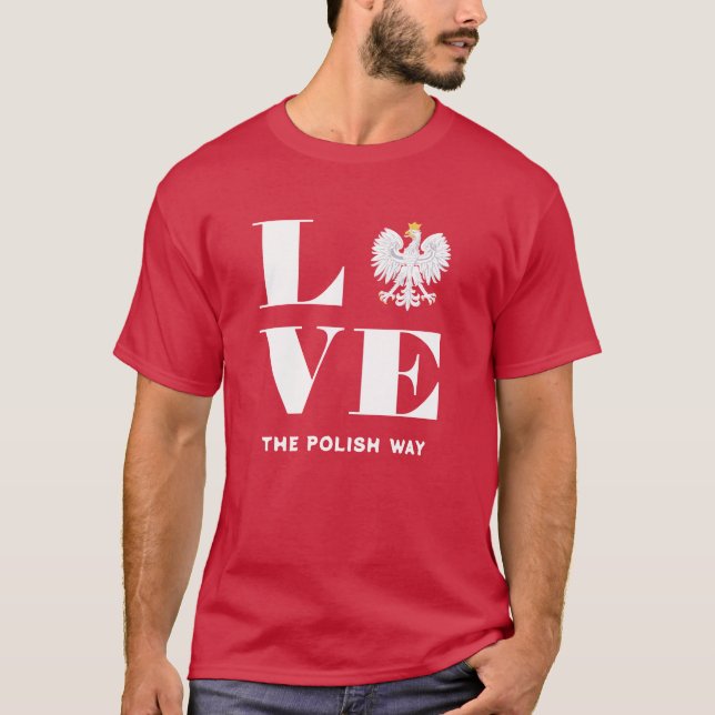 Camiseta Amor Polonia Polaco Polska Águila Blanca Texto Per (Anverso)