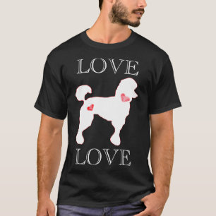 Camiseta Amor Poodles Corazón Blanco