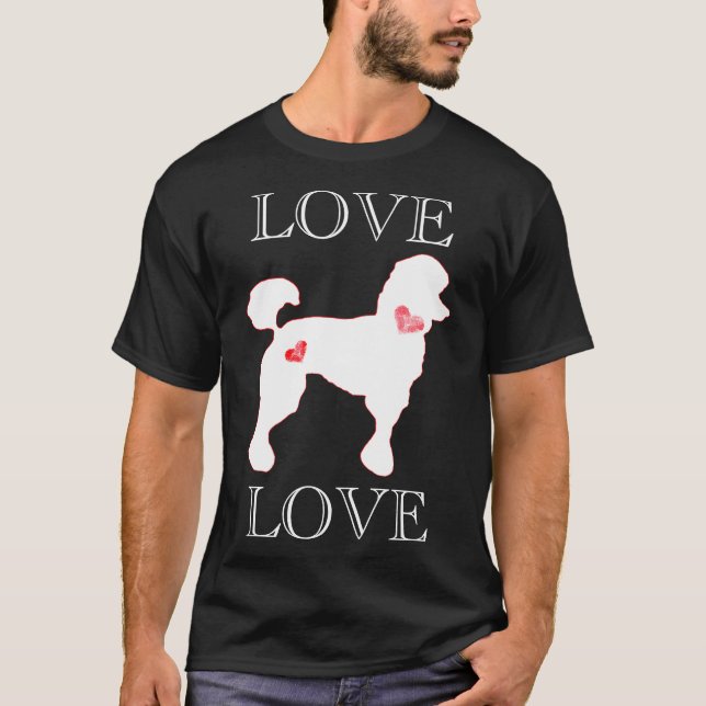 Camiseta Amor Poodles Corazón Blanco (Anverso)