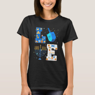 Camiseta Amor por Chanukah Hanukkah Menorah Judío