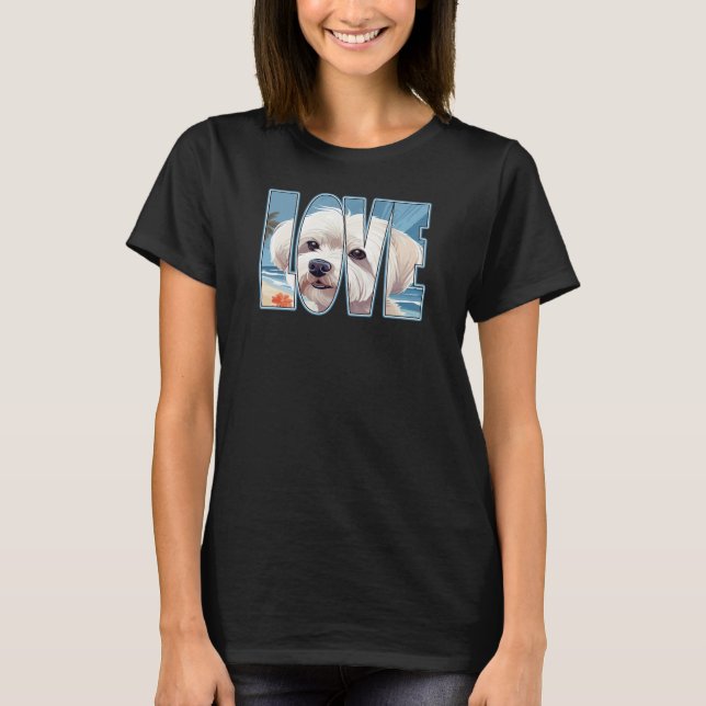 Camiseta Amor por el perro maltés (Anverso)