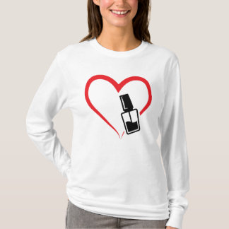 Camiseta Amor por esmalte de uñas, Diseño de manicura