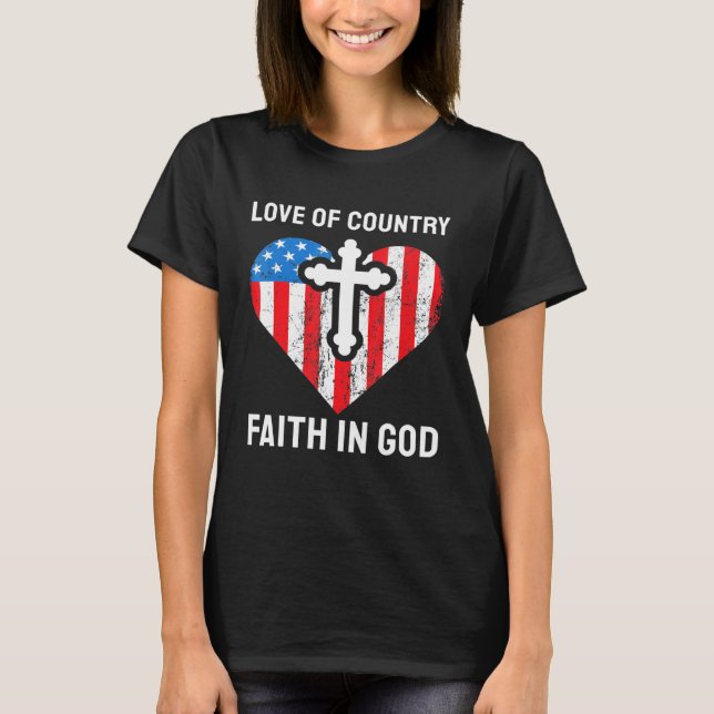 Camiseta Amor Por La Fe Del País En Dios (Anverso)