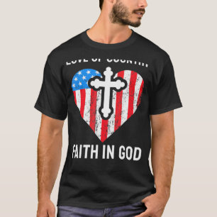 Camiseta Amor Por La Fe Del País En Dios