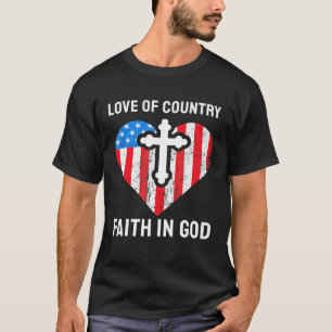 Camiseta Amor Por La Fe Del País En Dios