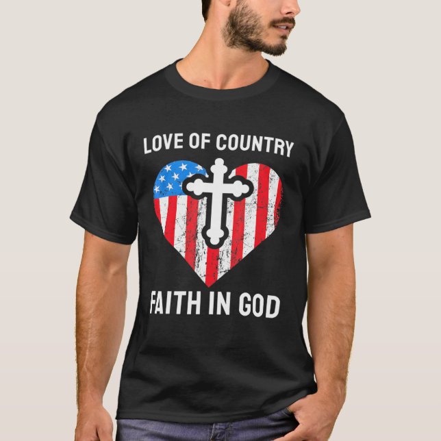 Camiseta Amor Por La Fe Del País En Dios (Anverso)