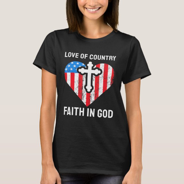 Camiseta Amor Por La Fe Del País En Dios (Anverso)