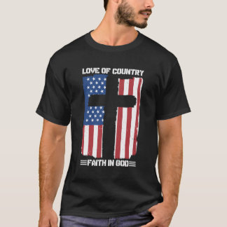 Camiseta Amor Por La Fe Del País En Dios