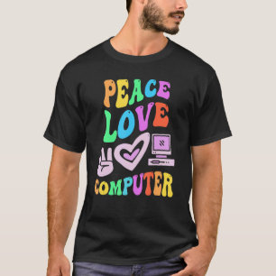 Camiseta AMOR POR LA PAZ COMPUTADORA Retro Profesor de Tecn