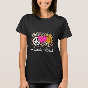 Camiseta Amor por la Paz Cute Baloncesto Leopardo Hombres I