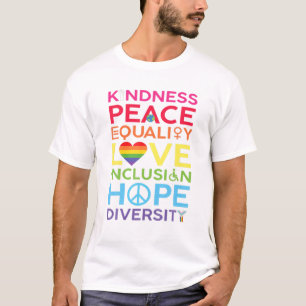 Camiseta Amor por la Paz Igualdad Inclusión Esperanza Diver
