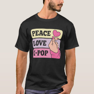 Camiseta Amor por la Paz K Música pop coreana Pastel rosa K