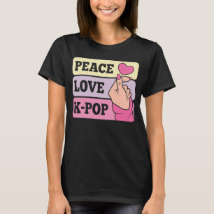 Camiseta Amor por la Paz K Música pop coreana Pastel rosa K