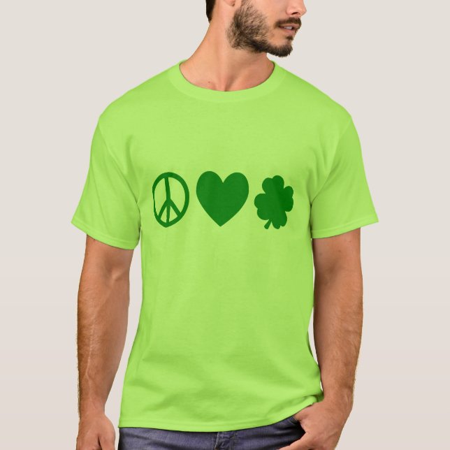 Camiseta Amor por la Paz Verde y Shamrock (Anverso)