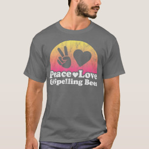 Camiseta Amor por la paz y abejas espeleándose