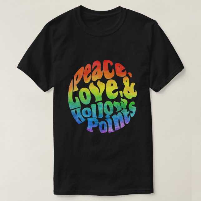 Camiseta Amor Por La Paz Y Acuarela De Puntos Hollow (Diseño del anverso)