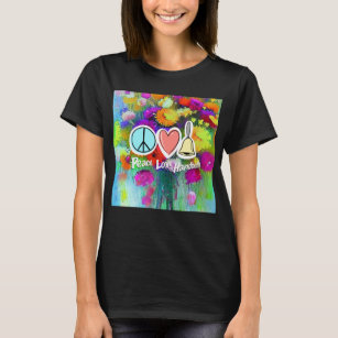 Camiseta Amor por la Paz Y Bellotas De Mano, Diseño De Flor