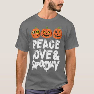 Camiseta Amor por la paz y calabazas espeluznantes de Hallo