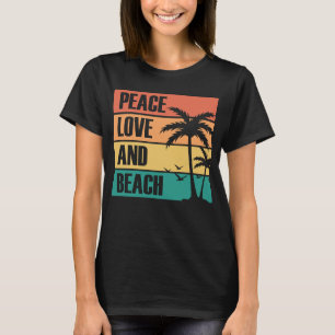 Camiseta amor por la paz y la playa para vacaciones en la p
